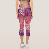 Fireworks mit Imitaten Gold Silver Design Capri Le Leggings (Rückseite)