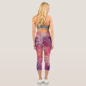 Fireworks mit Imitaten Gold Silver Design Capri Le Leggings (Rückseite)