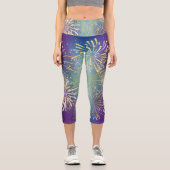 Fireworks mit Imitaten Gold Silver Design Capri Le Leggings (Vorderseite)