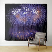 Fireworks New Years Blue Foto Booth Hintergrund Wandteppich (Beispiel (Horizontal))