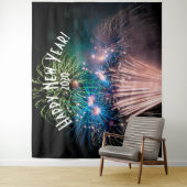 Fireworks New Years Blue Foto Booth Hintergrund Wandteppich (Beispiel)