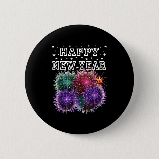 Fireworks New Year's Eve Party Button (Vorderseite)
