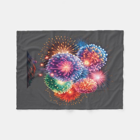 Fireworks New Year's Eve Party Long Sleeve  Fleecedecke (Vorderseite (Horizontal))