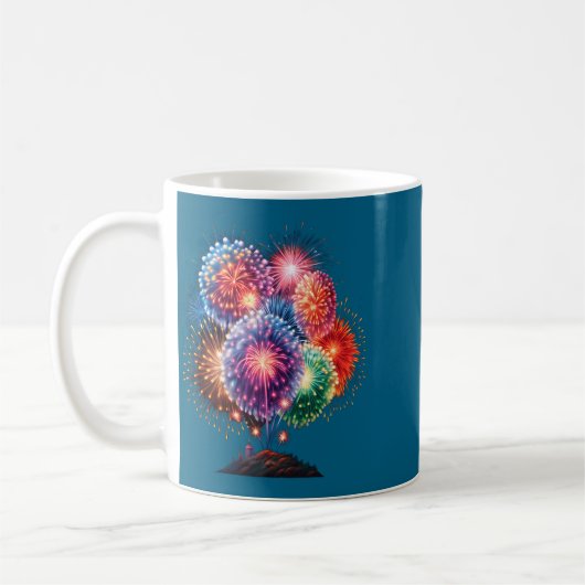 Fireworks New Year's Eve Party Long Sleeve  Kaffeetasse (Links)