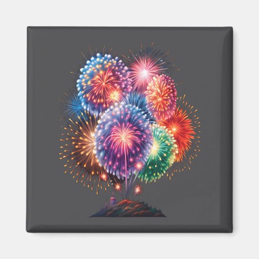 Fireworks New Year's Eve Party Long Sleeve  Magnet (Vorne)