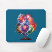 Fireworks New Year's Eve Party Long Sleeve  Mousepad (Mit Mouse)