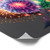 Fireworks New Year's Eve Party Long Sleeve  Poster (Ecke)