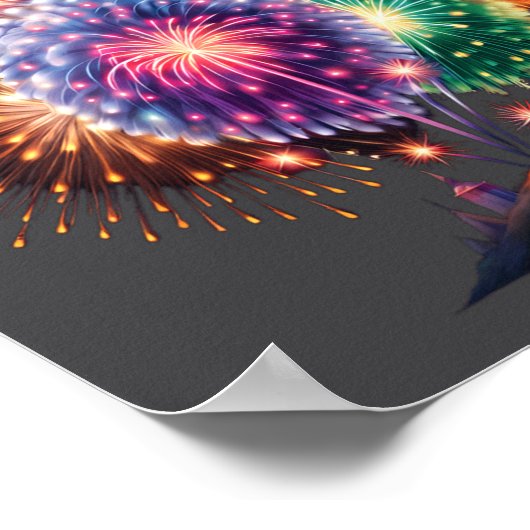 Fireworks New Year's Eve Party Long Sleeve  Poster (Ecke)