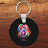 Fireworks New Year's Eve Party Long Sleeve Schlüsselanhänger (Vorderseite)