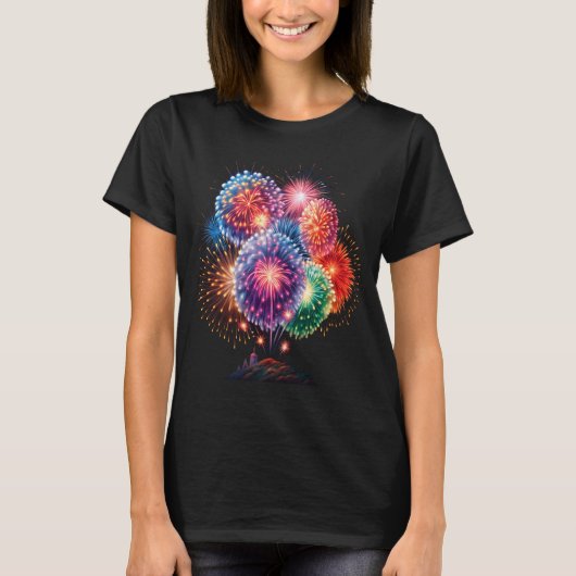 Fireworks New Year's Eve Party Long Sleeve  T-Shirt (Vorderseite)