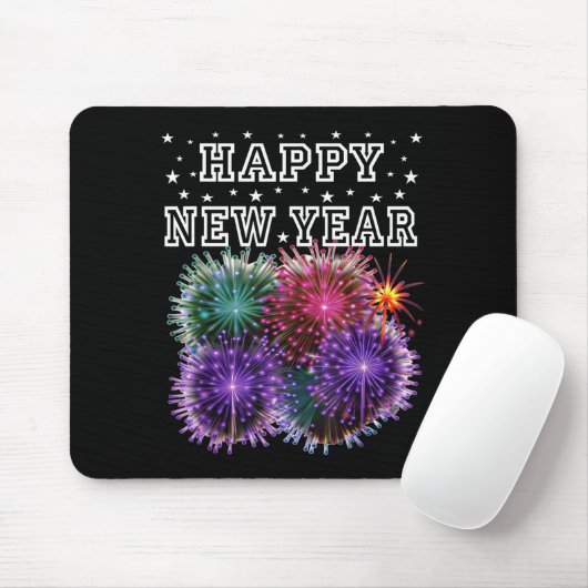 Fireworks New Year's Eve Party Mousepad (Mit Mouse)