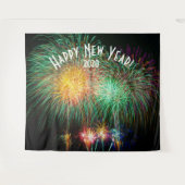 Fireworks New Years Foto Booth Background Banner Wandteppich (Vorderseite (Horizontal))