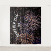 Fireworks New Years Foto Booth Background Banner Wandteppich (Vorderseite)