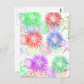 Fireworks on Blank (Hintergrundfarbe hinzufügen) Postkarte (Vorne/Hinten)