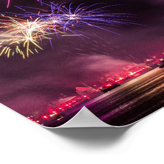 Fireworks on the Lake Poster (Ecke)