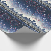 Fireworks Over City—United States 250 Celebration Geschenkpapier (Ecke)
