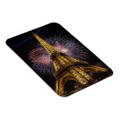 Fireworks Paris Eiffel Tower Cafes Postcard Magnet (Rechte Seite)