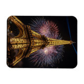 Fireworks Paris Eiffel Tower Cafes Postcard Magnet (Horizontal)