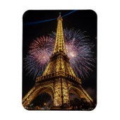 Fireworks Paris Eiffel Tower Cafes Postcard Magnet (Vertikal)