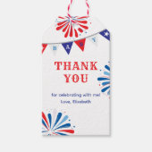 Fireworks Patriotic Baby Dusche Geschenkanhänger (Vorderseite)