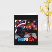Fireworks Patriotic Black Cat Karte (Gelbe Blume)