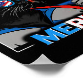 Fireworks Patriotic Black Cat Poster (Ecke)