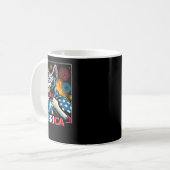 Fireworks Patriotic Devon Rex Cat Merica Kaffeetasse (Vorderseite Links)