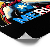 Fireworks Patriotic Devon Rex Cat Merica Poster (Ecke)