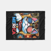 Fireworks Patriotic Maneki Neko Cat Merica Fleecedecke (Vorderseite (Horizontal))
