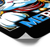 Fireworks Patriotic Maneki Neko Cat Merica Poster (Ecke)