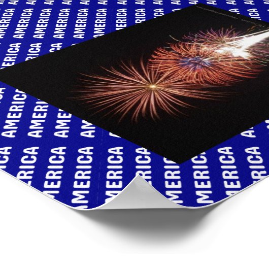 Fireworks Patriotic Poster (Ecke)
