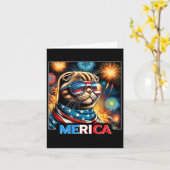 Fireworks Patriotic Scottish Fold Cat Merica Karte (Gelbe Blume)