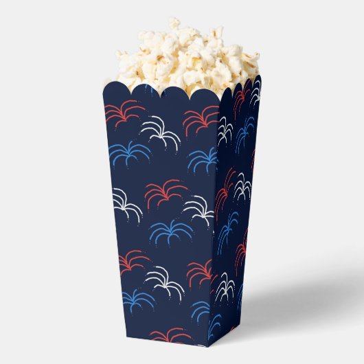 Fireworks Popcorn Box (Navy Blue, Red & White) Geschenkschachtel (Geplatzt)