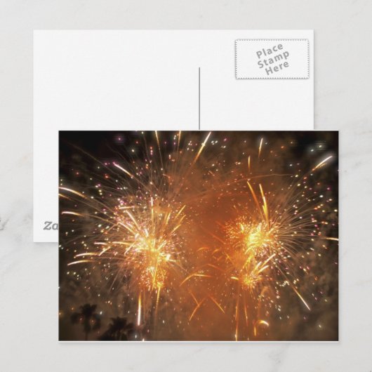 Fireworks-Postkarte Postkarte (Vorne/Hinten)