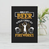Fireworks Pyrotechnician Beer Firecracker Fun Gift Einladung (Stehend Vorderseite)