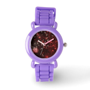 Fireworks Red Glitzer Watch Armbanduhr