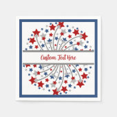 Fireworks Red White Blue Independence Juli 4 Serviette (Vorderseite)