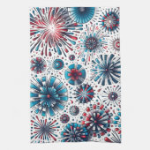 Fireworks Red White & Blue Kitetücher Geschirrtuch (Vertikal)