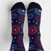 Fireworks Red White und Blue 4. Juli Socken (Oben)