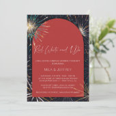Fireworks Red, White und I DO Brautparty Einladung (Stehend Vorderseite)