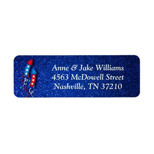 Fireworks Rocket 4. Juli Address Labels (Vorne)