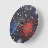 Fireworks Runde Wanduhr (Winkel)