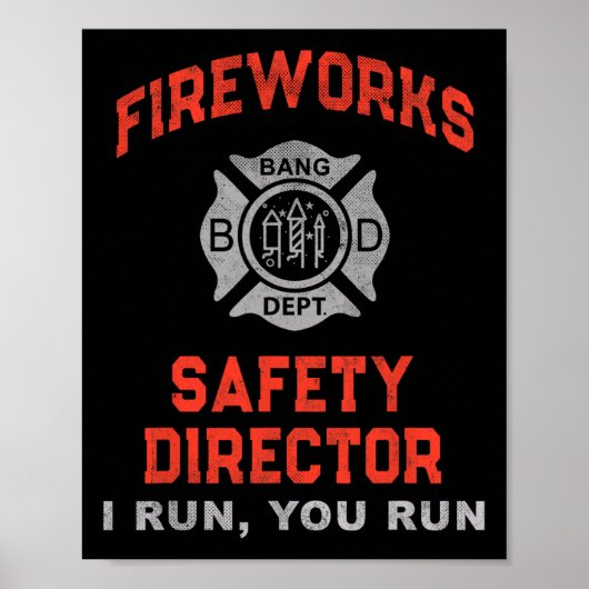 Fireworks Safety Director Ich leite Sie hier Poster (Vorne)