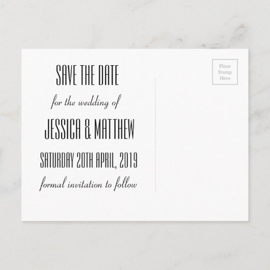 Fireworks Save the Date Postcard Ankündigungspostkarte (Rückseite)