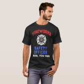 FIREWORKS SICHERHEIT OFFICER Amerika Feuerwehrauto T-Shirt (Vorne ganz)