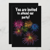 FIREWORKS SOMMER PARTY KUSTOM-EINLADUNGEN EINLADUNG (Vorne/Hinten)