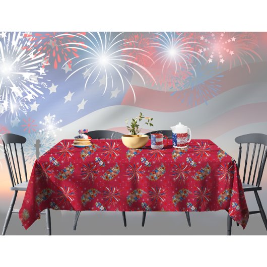 Fireworks Sparks Independence Party Tischdecke
