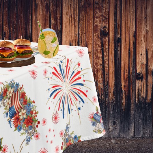 Fireworks Sparks Independence Party Tischdecke