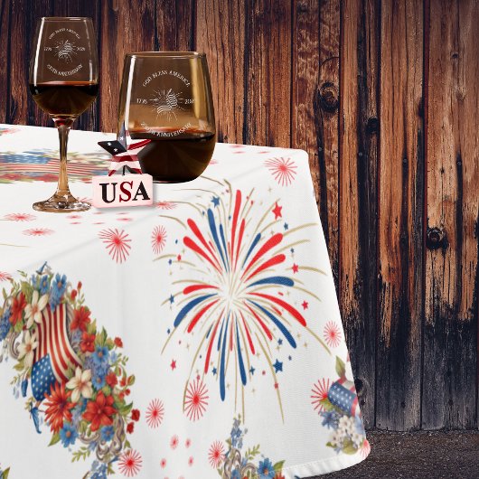 Fireworks Sparks Independence Party Tischdecke
