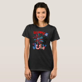 Fireworks Star Leopard Firework American Happy 4. T-Shirt (Vorne ganz)